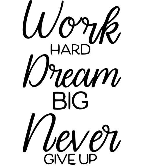 Work Hard Dream Big Never give up