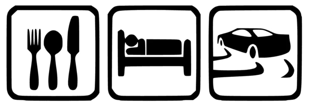 eat sleep drift Symbole