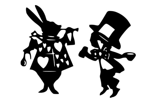 Alice im Wunderland Weißer Hase & verrückter Hutmacher