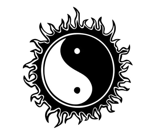 Ying & Yang Flammen Sonne